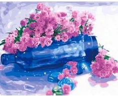 TPS Tapyba pagal skaičius Gėlės ant butelio 40x50 cm