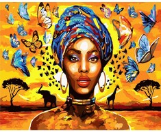 Tapyba pagal skaičius Afrikos ponia 40x50 cm