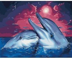 Tapyba pagal skaičius Delfinai 40x50 cm