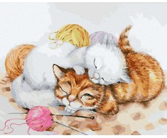 Tapyba pagal skaičius Kačiukų mezgimas 40x50 cm