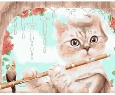 Tapyba pagal skaičius Katė ir muzika 40x50 cm