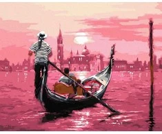 Tapyba pagal skaičius Rožinė Venecija 40x50 cm