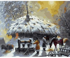 Tapyba pagal skaičius Vakaras kaime 40x50 cm