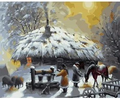 Tapyba pagal skaičius Vakaras kaime 40x50 cm