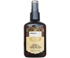 Arganicare 10 in 1 Ricin Hair Leave-In Conditioner Detangling &amp; Minkštinantis ir glotninantis, 150 ml