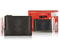 Atelier Kit Set L'Oreal Paris: Lash Paradise Volumizing &amp; Lengthening Blakstienų tušas Extra Juodas 6.4 ml + Paradise Kajal Eye Pieštukas 1.2 g + Textile Makeup Bag Juodas