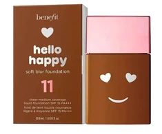 Benefit Hello Happy Soft Blur Matte Finish Liquid Foundation 11 Dark Neutral SPF 15, 30 ml