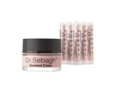 Breakout Set Dr Sebagh: Breakout, Anti-Acnee, Powder Tubes, 5 pcs, 1.95 g + Breakout, Calming, Day, Kreminis, For Face, 50 ml
