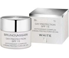 Bruno Vassari Baltas Apsauga nuo saulės Day Kreminis For Face SPF 15, 50 ml