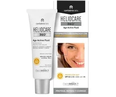 Senėjimą lėtinančio poveikio fluidas nuo saulės Heliocare 360° Age Active Fluid SPF50, 50 ml