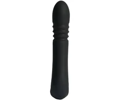 Cere, Pique, Vibrator &amp; Pinpoint Stimulator 2-In-1, Telescoping, USB Rechargeable, Medical Silicone, Juodas