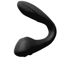 Cere, Spellbound Stimulator, Vibrator &amp; Clit Licker 2-In-1, Air Pulse Vibrator, Curved, USB Rechargeable, Medical Silicone, Juodas