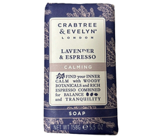 „Crabtree &amp; Evelyn“ levandų ir espreso raminamasis muilo gabalėlis, 158 g