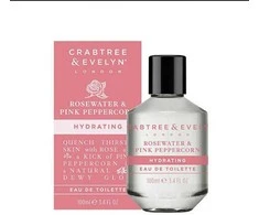 Crabtree &amp; Evelyn Rosewater &amp; Rožinė Peppercorn EDT tualetinis vanduo moterims, 100 ml