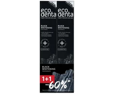 Dantų šepetėlis Set Duo, Ecodenta, Juodas Whitening, Whitening, Dantų pasta, 2 pcs, 75 g