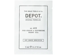„Depot 400 Shave Specifications No. 403“ saldžiųjų migdolų minkštinamasis aliejus prieš skutimąsi, 5 ml