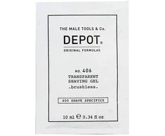„Depot 400 Shave Specifications No. 406“ mentolio minkštinamasis ir gaivinantis skutimosi gelis, 10 ml