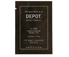 Depot, 500 barzdos – ūsų ypatybių Nr. 505, barzdos aliejus, oda – mediena, vitaminas E, blizgesiui – švelnumui, 5 ml
