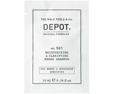 Depot, 500 Beard - Mustache Specifics No. 501, Pro-Vitamin B5, Beard Šampūnas, Moisturizing - Gaivinantis, 10 ml