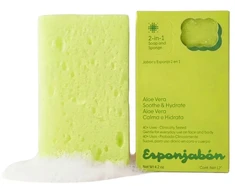 Esponjabon Aloe Vera Hydrating &amp; Soothing Soap &amp; Sponge 2-In-1 For Face &amp; Body, 120 g