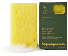 Esponjabon Cucumber Melon Refreshing &amp; Softening Soap &amp; Sponge 2-In-1 For Face &amp; Body, 120 g