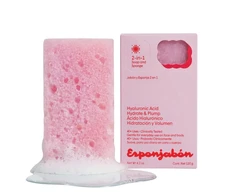 Esponjabon, Hyaluronic Acid, Cleansing &amp; Hydrating, Massage Soap Bar, Face &amp; Body, 120 g