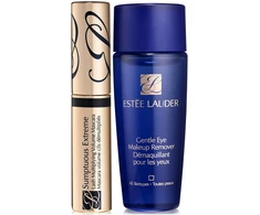 Extreme Lashes Set Estee Lauder: Gentle Eye makiažo valiklis Lotion, 30 ml + Sumptuous Extreme Atsparus vandeniui Volumizing Blakstienų tušas Juodas 2.8 ml
