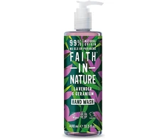 Faith In Nature Lavandų ir pelargonijų valomasis ir maitinamasis rankų gelis, 400 ml