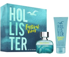 Festival Vibes Set Hollister: Festival Vibes Dušo želė &amp; Šampūnas 2-In-1, 100 ml + Festival Vibes Eau De Toilette For Men, 50 ml