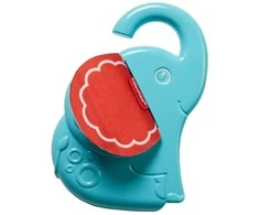 Fisher Price, Elephant Peek, Play Mirror With Hands-On Activities, Rattles With Teething Toy 2-In-1 , Unisex, 3+ months