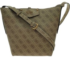 Guess, Brenton, Polyurethane, Textile Bag, Olive, HWESB839001LTL, For Women, 36 x 27 x 13 cm