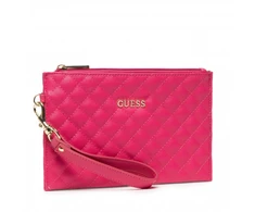 Guess, Holdall, Eco Leather, Textile Handbag, Quilted Effect And Cuff, Fucshia, 23 x 15 x 1.5 cm