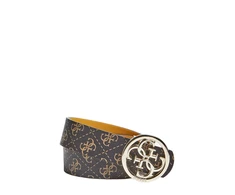 Guess, Jensen Not Ajuster et Rev, Double-Sided Model, Textile Belt, Brown, Mustard Geltona, For Women, 3.5 cm