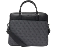 Guess, Vezzola, Polyurethane, Textile Briefcase, Computer, Juodas, 35 x 29 x 9 cm, For Men