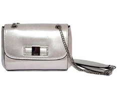 Guess, XBODY FLAP, Textile Crossbody Bag, Sidabrinis, Mini, For Women