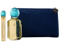 Happy Lemon Dulci Set Chopard: Happy Lemon Dulci, Eau De Parfum, For Women, 100 ml + Textile Makeup Bag, Mėlyna + Happy Lemon Dulci, Eau De Parfum, For Women, 10 ml