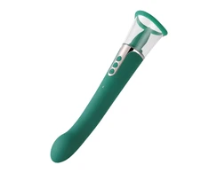 Honey Play Box, Angel, Clit Suckers, G Spot Vibrator &amp; Clit Licking Tongue 3-In-1, 9 Vibrating + 9 Licking + 3 Sucking Modes, USB Rechargeable, Silicone+ABS, 18.00 × 13.00 × 6.50 cm, Pine Žalias