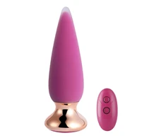 Honey Play Box, Doro Plus, Vibrating Anal Plugs, 10 Vibrating Modes, Remote Control, Curved, USB Rechargeable, ABS+Medical Silicone, 12.00 × 3.40 × 3.40 cm, Rožinė