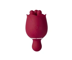 Honey Play Box, Rosewyn, Vibrator &amp; Pinpoint Stimulator 2-In-1, 9 Rotating Modes &amp; Finger Pinching Stimulation, Rose, USB Rechargeable, Silicone+ABS, 10.57 × 4.45 cm, Raudona