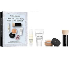 „Bare Minerals I Am An Original“ rinkinys: „Prime Time Vitamin E Smooth Wear Foundation Primer Golden Tan“, 15 ml + Originalus skystas makiažo pagrindas SPF 15, 2 g + „Mineral Veil Matte Finish“ biri fiksuojamoji pudra „Golden Tan“, 2 g + „BareMinerals“ fiksuojamoji pudra