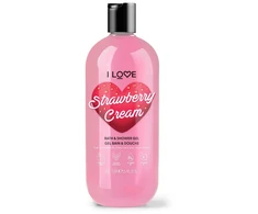 I Love Strawberries &amp; Kreminis Hydrating Dušo želė For All Skin Types, 750 ml