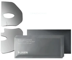 La Prairie Swiss Cellular Baltas Smoothing Densifying &amp; Illuminating Sheet Mask For Face Day &amp; Night veido kaukė, 12 x 14 ml