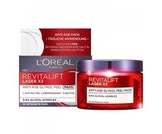 L'Oreal Paris, Revitalift lazerinis X3, glikolio rūgštis, senėjimą stabdantys, nulupami diskeliai, 30 vnt.