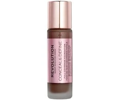 „Makeup Revolution Conceal &amp; Define“ makiažo pagrindas be aliejaus „Kreminis“ F 18, 23 ml