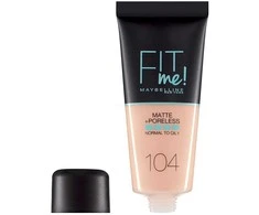 Maybelline Fit Me Matte + Poreless Liquid Foundation 104 Soft Ivory, 30 ml