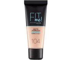 Maybelline Fit Me Matte + Poreless Liquid Foundation 104 Soft Ivory, 30 ml
