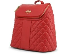 Moschino, Love, dirbtinės odos, tekstilinė kuprinė, Raudona, 2 kišenės, moterims