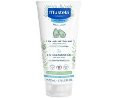 Mustela, 2 In 1, Avocado, Gentle Cleansing, Cleansing Gel, For Face &amp; Hair, 200 ml