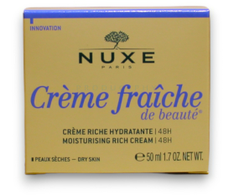NUXE 48 val. drėkinantis tirštos konsistencijos kremas sausai odai „Crème Fraîche® de Beauté 48H Moisturizing Rich cream for dry skin“, 50 ml