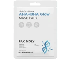PaxMoly AHA + BHA Glowing Sheet Mask Face Day &amp; Night, 25 ml